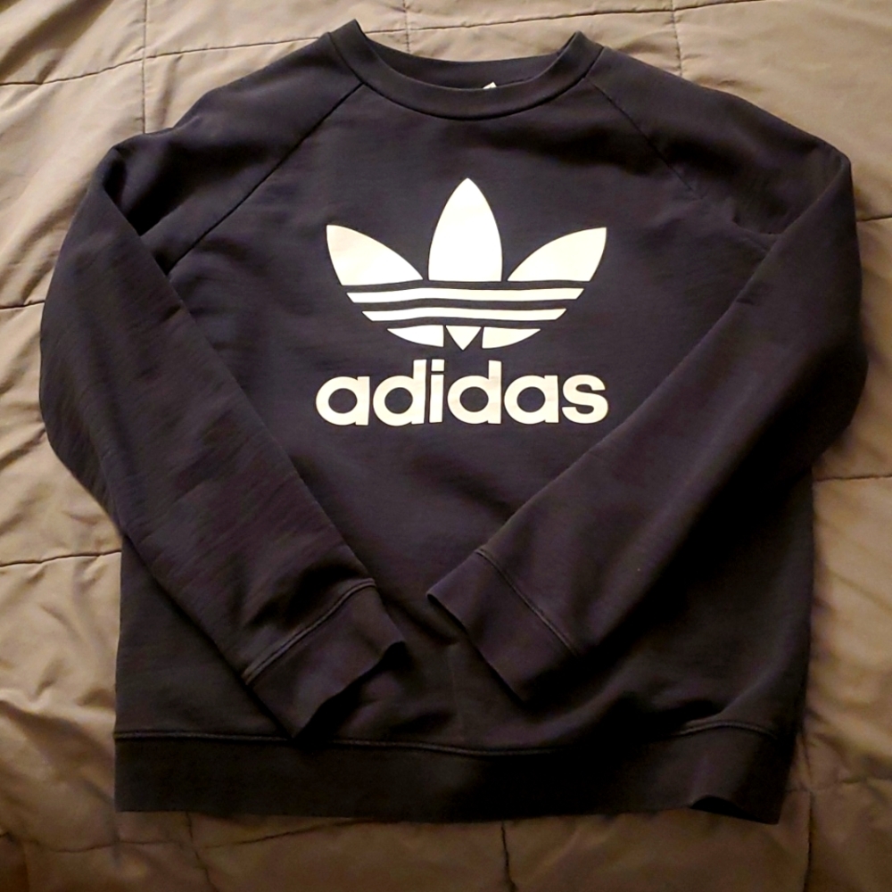 Adidas Size L Black Crewneck Sweatshirt